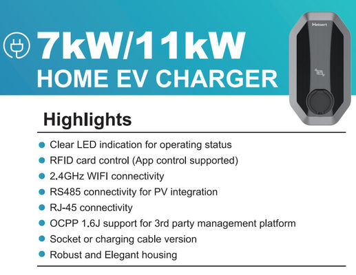 전기차용 3단계 2형 EV 충전기 11kw 휴대용 EVSE